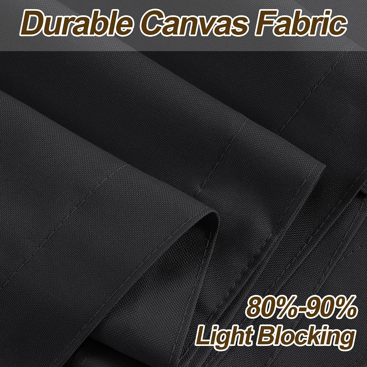 image:imageNICETOWN Outdoor Curtains for Patio Waterproof with Zipper Connects 2 PCsBlack