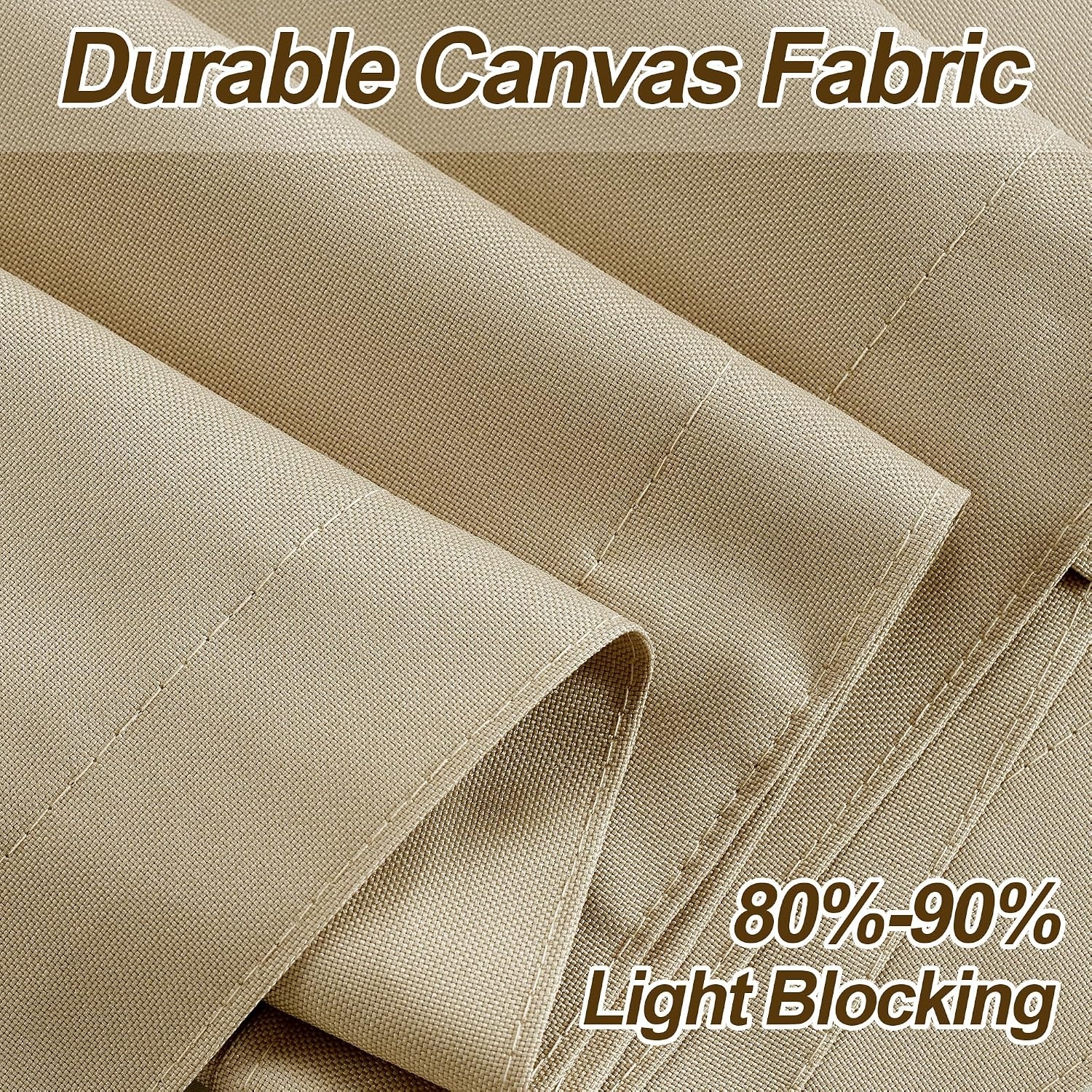 image:imageNICETOWN Outdoor Curtains for Patio Waterproof with Zipper Connects 2 PCsTaupe