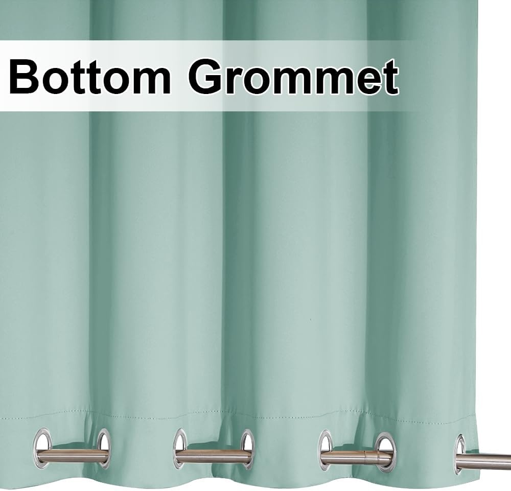 image:imageNICETOWN Weighted Outdoor Curtains for Patio Waterproof W52xL84 in 2 PanelsAqua Blue