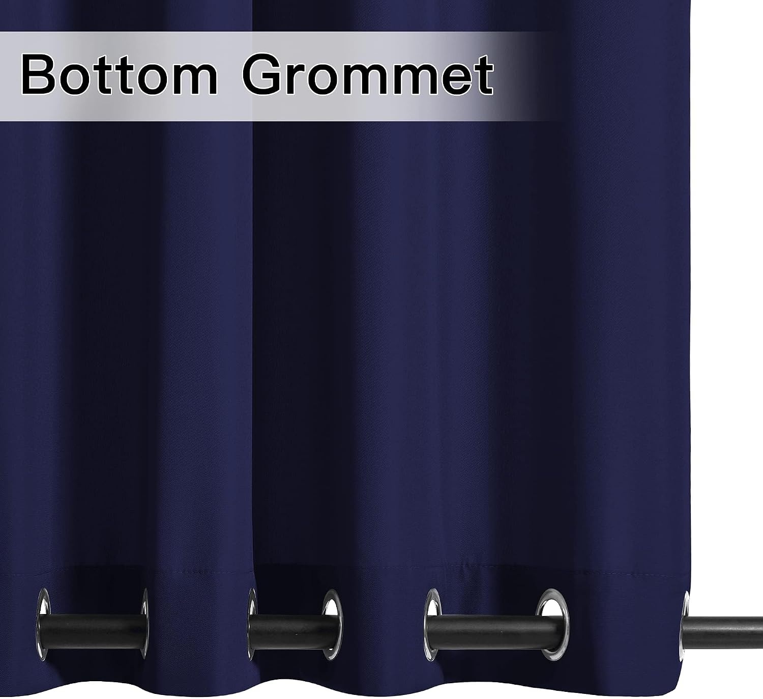 image:imageNICETOWN Weighted Outdoor Curtains for Patio Waterproof W52xL84 in 2 PanelsDark Blue