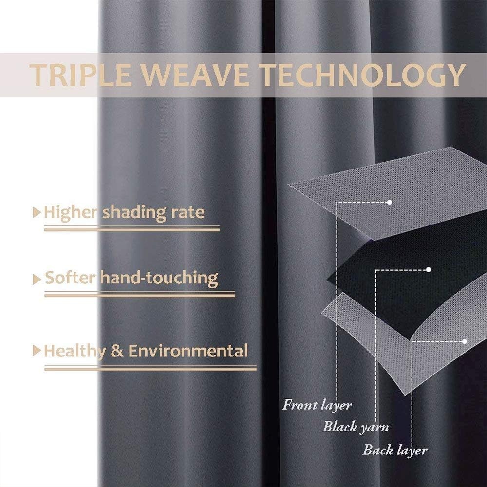 image:imageNICETOWN Weighted Outdoor Curtains for Patio Waterproof W52xL84 in 2 PanelsGrey