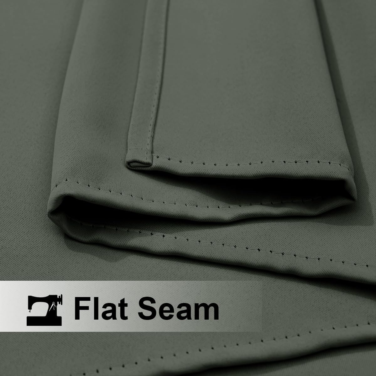image:imageNICETOWN Weighted Outdoor Curtains for Patio Waterproof W52xL84 in 2 PanelsGreyish Green