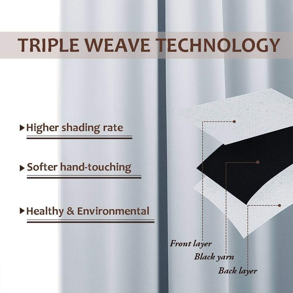 image:imageNICETOWN Weighted Outdoor Curtains for Patio Waterproof W52xL84 in 2 PanelsGreyish White