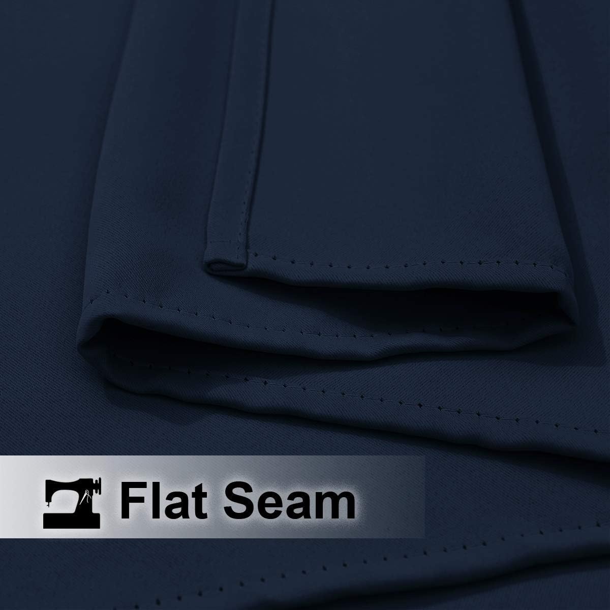 image:imageNICETOWN Weighted Outdoor Curtains for Patio Waterproof W52xL84 in 2 PanelsNavy Blue