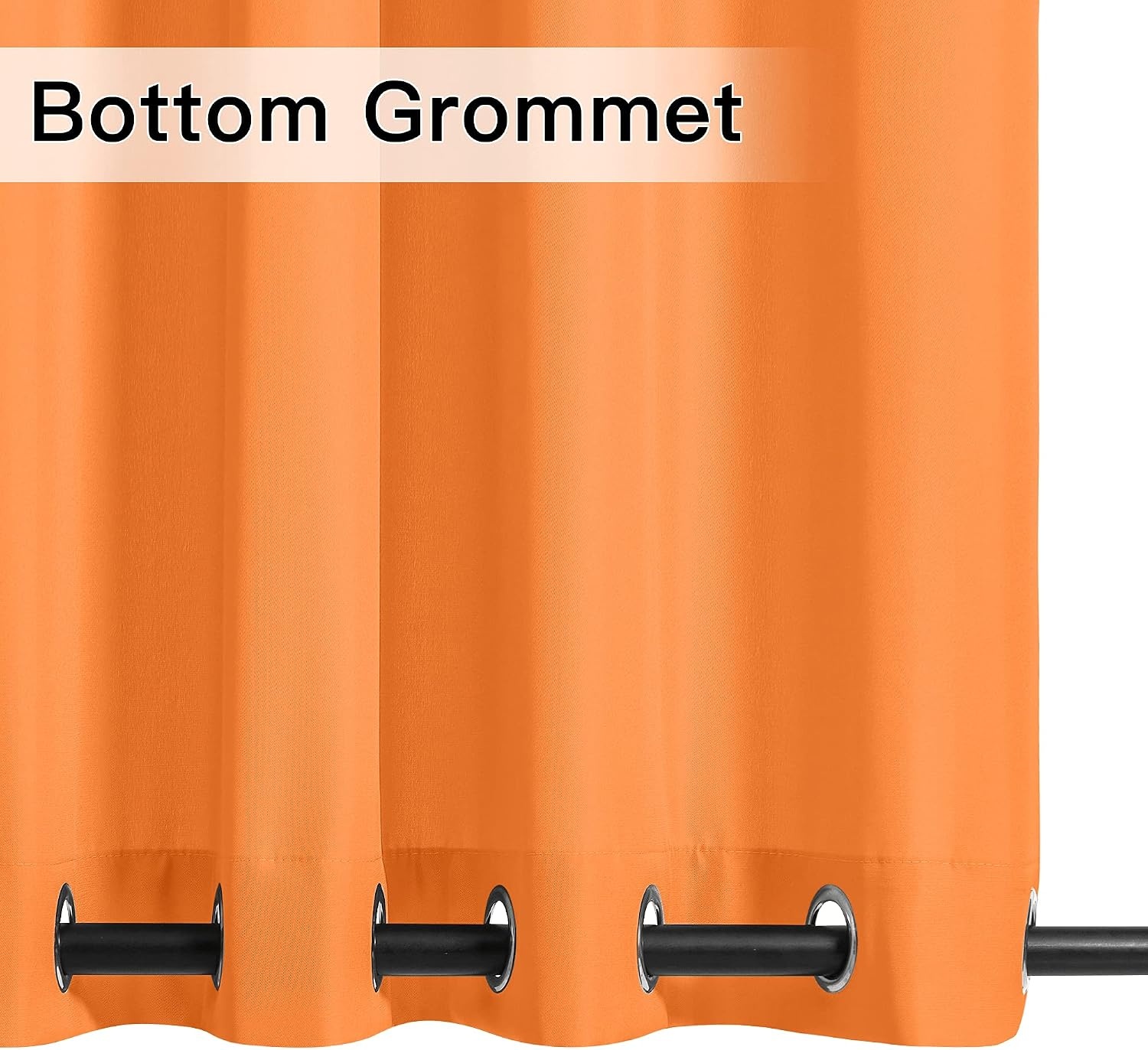 image:imageNICETOWN Weighted Outdoor Curtains for Patio Waterproof W52xL84 in 2 PanelsOrange
