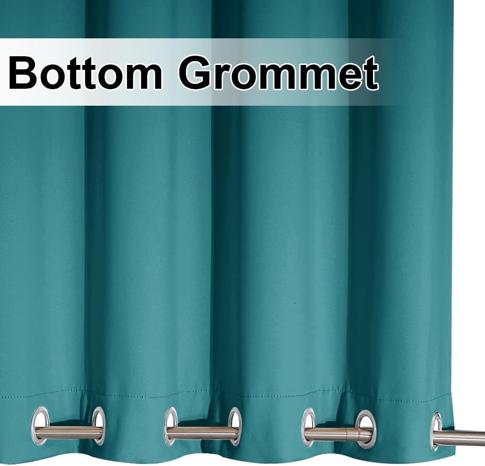 image:imageNICETOWN Weighted Outdoor Curtains for Patio Waterproof W52xL84 in 2 PanelsPeacock Teal