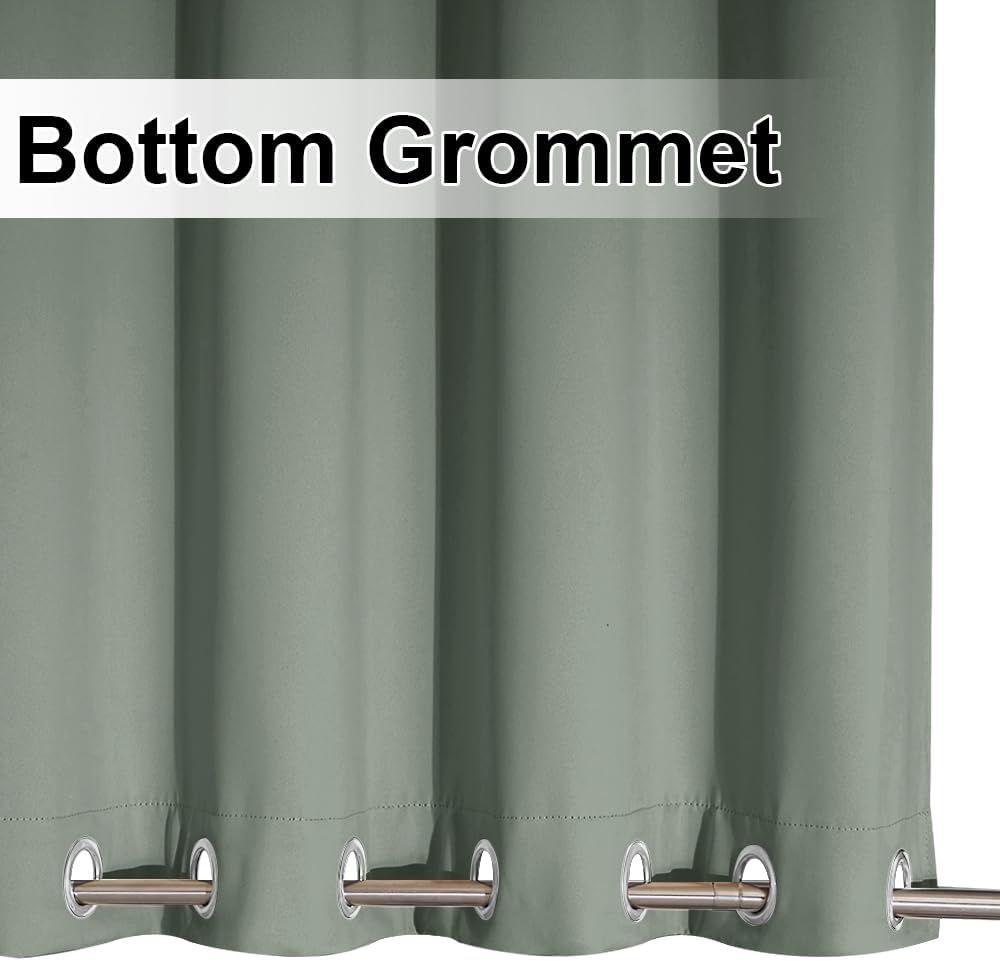 image:imageNICETOWN Weighted Outdoor Curtains for Patio Waterproof W52xL84 in 2 PanelsSage Green