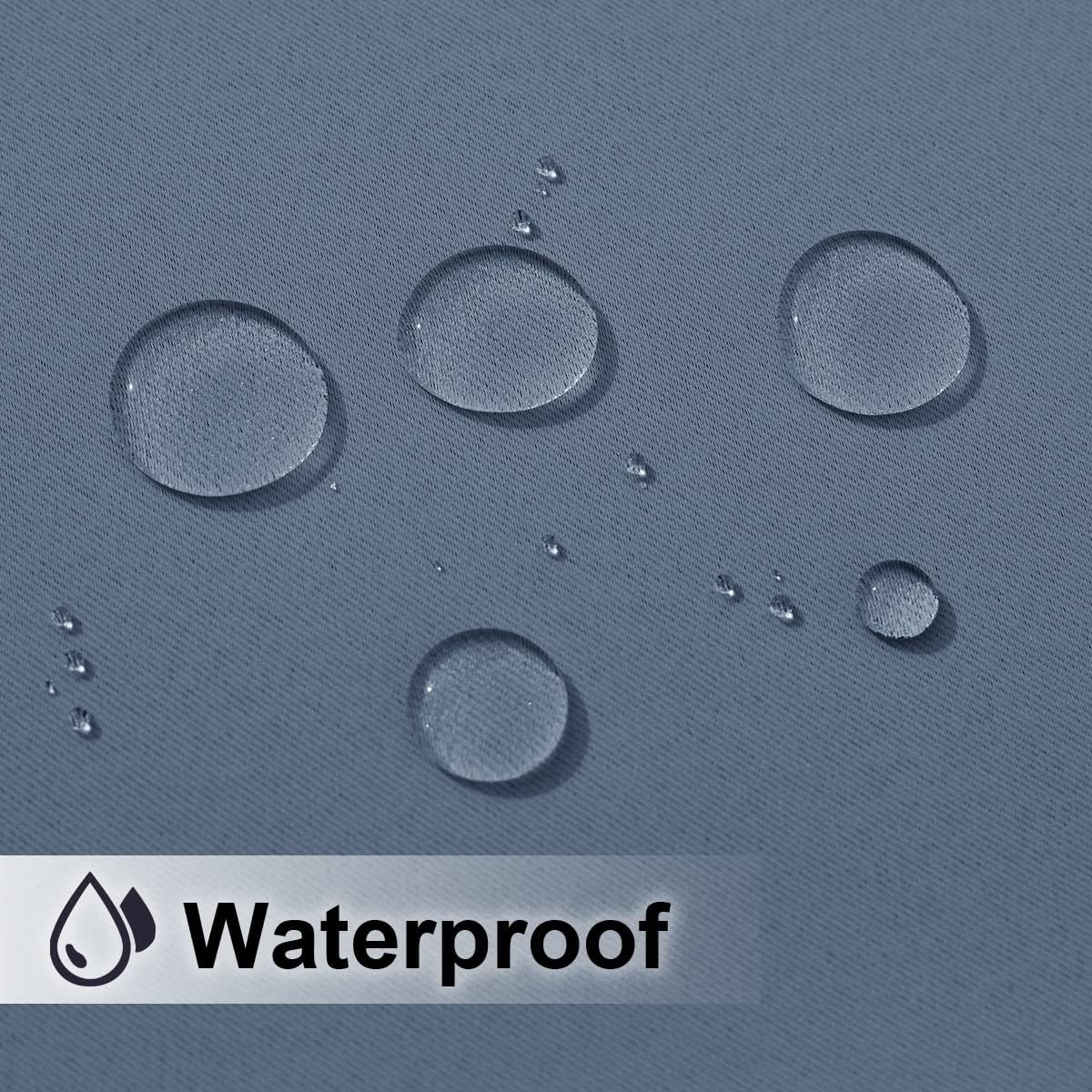 image:imageNICETOWN Weighted Outdoor Curtains for Patio Waterproof W52xL84 in 2 PanelsStone Blue