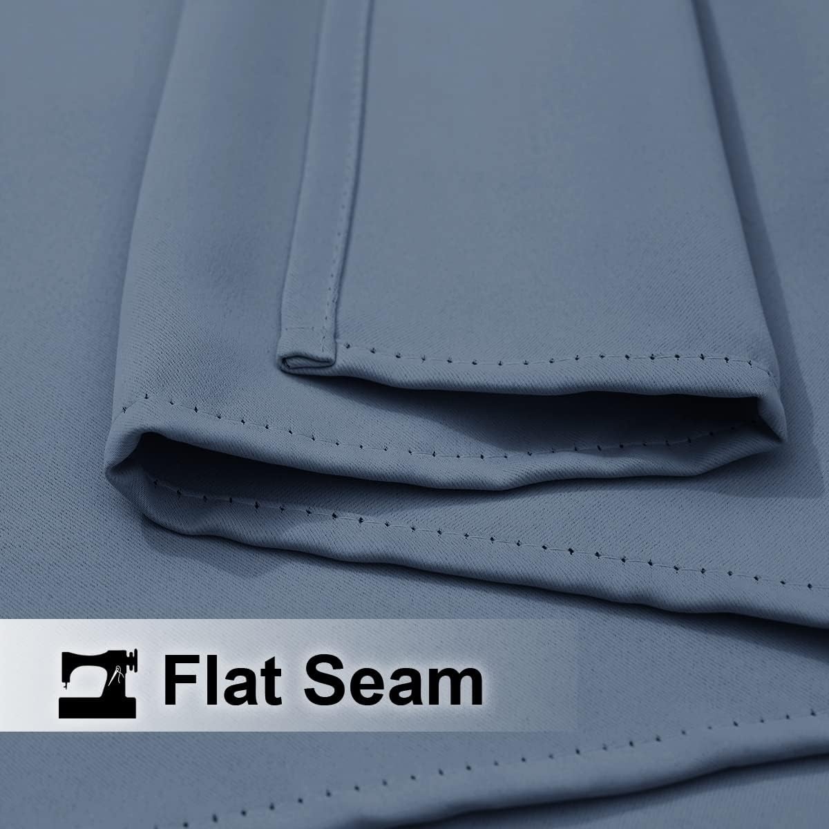 image:imageNICETOWN Weighted Outdoor Curtains for Patio Waterproof W52xL84 in 2 PanelsStone Blue
