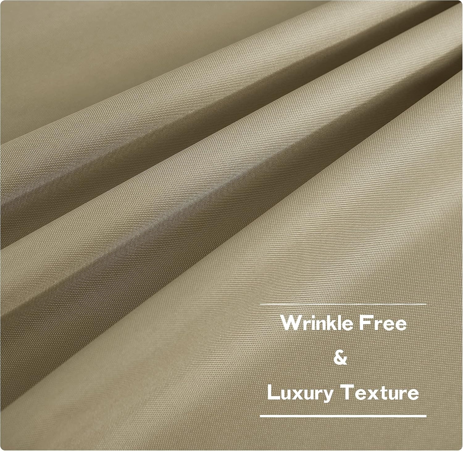 image:imageNICETOWN Weighted Outdoor Curtains for Patio Waterproof W52xL84 in 2 PanelsTaupe