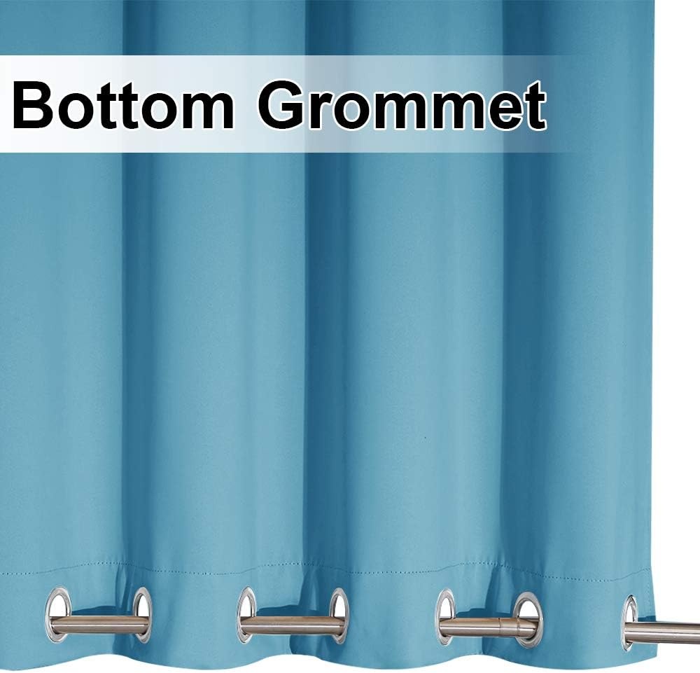 image:imageNICETOWN Weighted Outdoor Curtains for Patio Waterproof W52xL84 in 2 PanelsTeal Blue