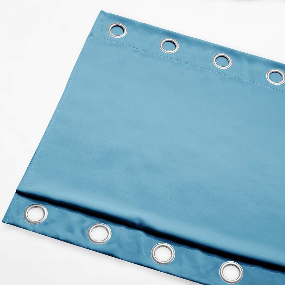 image:imageNICETOWN Weighted Outdoor Curtains for Patio Waterproof W52xL84 in 2 PanelsTeal Blue