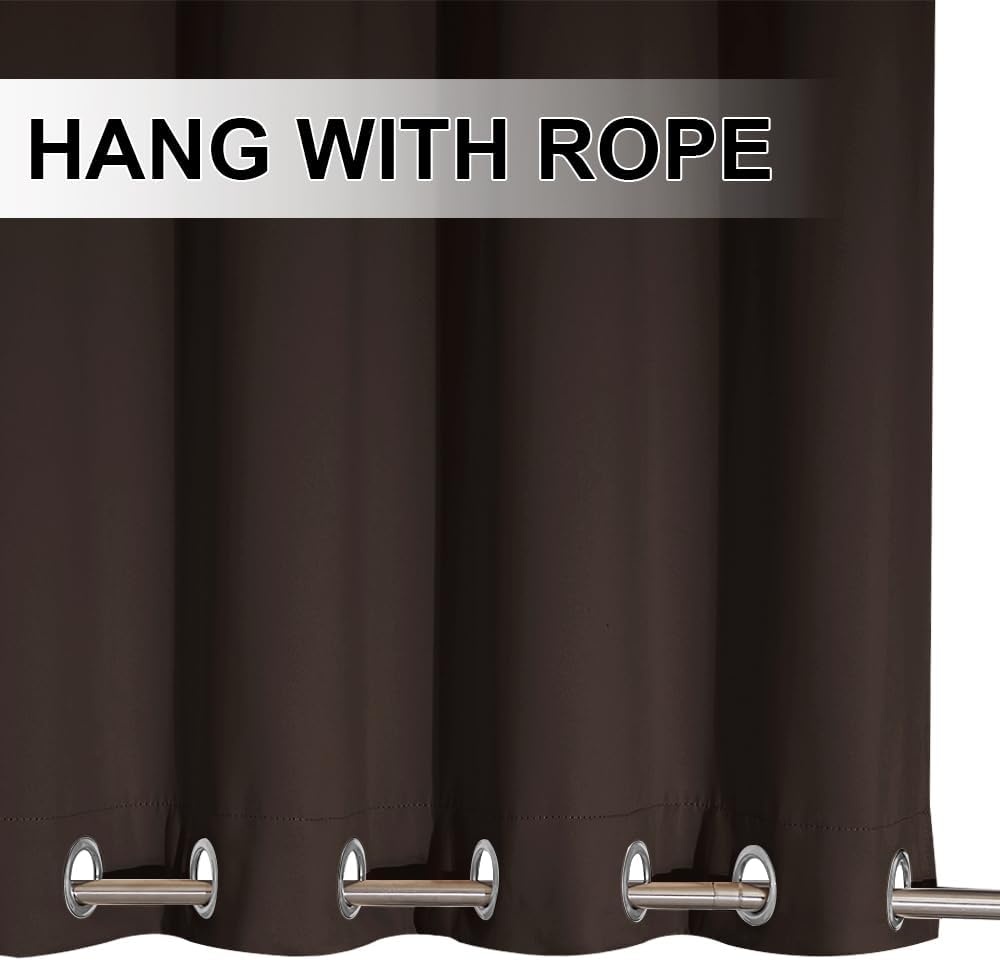 image:imageNICETOWN Weighted Outdoor Curtains for Patio Waterproof W52xL84 in 2 PanelsToffee Brown