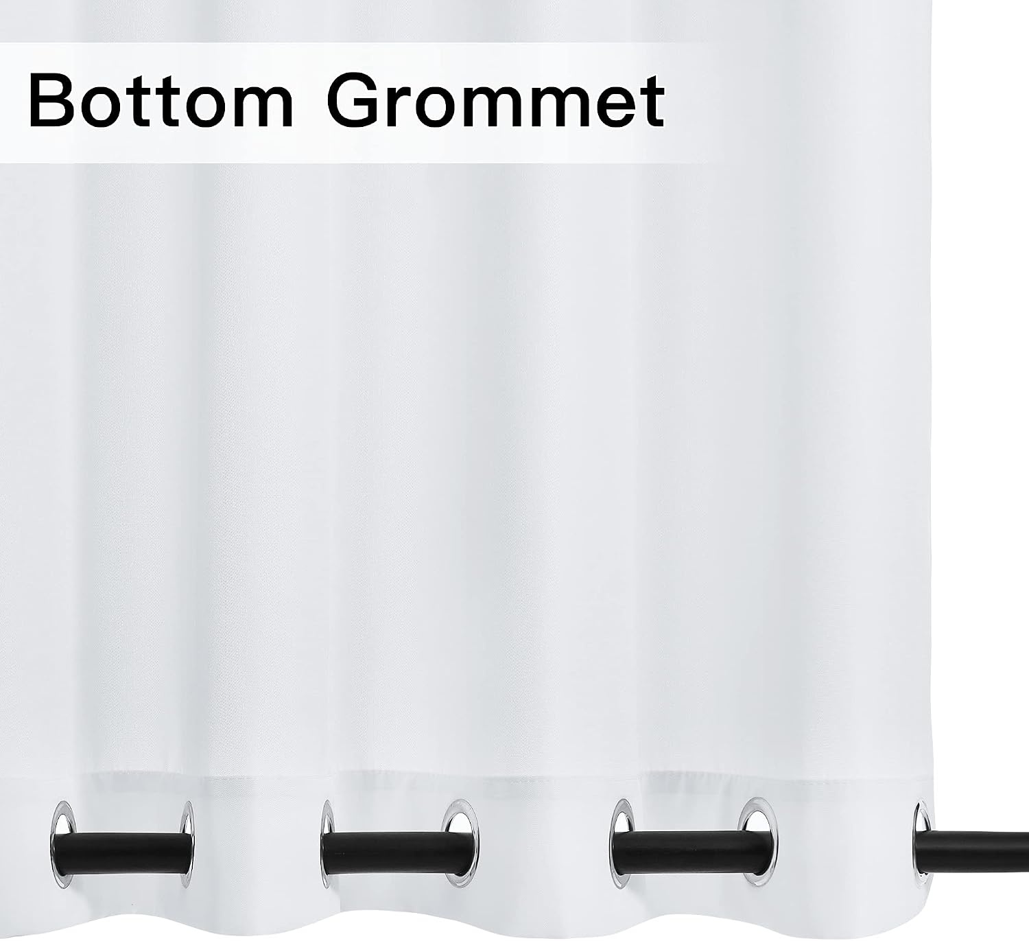 image:imageNICETOWN Weighted Outdoor Curtains for Patio Waterproof W52xL84 in 2 PanelsWhite