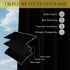 NICETOWN 100% Blackout Outdoor Curtains for Patio Waterproof 2 Panels(Black)