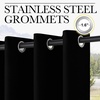 NICETOWN 100% Blackout Outdoor Curtains for Patio Waterproof 2 Panels(Black)