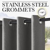 NICETOWN 100% Blackout Outdoor Curtains for Patio Waterproof 2 Panels(Grey)