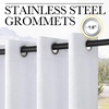 NICETOWN 100% Blackout Outdoor Curtains for Patio Waterproof 2 Panels(White)