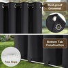 NICETOWN Outdoor Curtains for Patio Waterproof with Zipper Connects 2 PCs(Black)