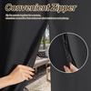 NICETOWN Outdoor Curtains for Patio Waterproof with Zipper Connects 2 PCs(Black)