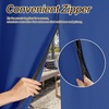 NICETOWN Outdoor Curtains for Patio Waterproof with Zipper Connects 2 PCs(Blue)