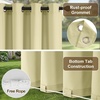 NICETOWN Outdoor Curtains for Patio Waterproof with Zipper Connects 2 PCs(Buff)