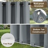 NICETOWN Outdoor Curtains for Patio Waterproof with Zipper Connects 2 PCs(Gray)