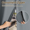 NICETOWN Outdoor Curtains for Patio Waterproof with Zipper Connects 2 PCs(Grey)