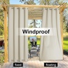 NICETOWN Weighted Outdoor Curtains for Patio Waterproof W52xL84 in 2 Panels(Beige)