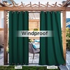 NICETOWN Weighted Outdoor Curtains for Patio Waterproof W52xL84 in 2 Panels(Dark Green)