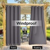 NICETOWN Weighted Outdoor Curtains for Patio Waterproof W52xL84 in 2 Panels(Grey)