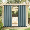 NICETOWN Weighted Outdoor Curtains for Patio Waterproof W52xL84 in 2 Panels(Greyish Blue)