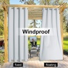 NICETOWN Weighted Outdoor Curtains for Patio Waterproof W52xL84 in 2 Panels(Greyish White)