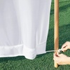 NICETOWN Weighted Outdoor Curtains for Patio Waterproof W52xL84 in 2 Panels(Sheer White)
