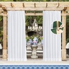 NICETOWN Weighted Outdoor Curtains for Patio Waterproof W52xL84 in 2 Panels(Sheer White)