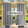 NICETOWN Weighted Outdoor Curtains for Patio Waterproof W52xL84 in 2 Panels(Silver Grey)