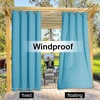 NICETOWN Weighted Outdoor Curtains for Patio Waterproof W52xL84 in 2 Panels(Teal Blue)