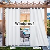 NICETOWN Weighted Outdoor Curtains for Patio Waterproof W52xL84 in 2 Panels(White)