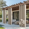 NICETOWN 100% Blackout Outdoor Curtains for Patio Waterproof 2 Panels(Natural)