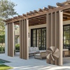 NICETOWN 100% Blackout Outdoor Curtains for Patio Waterproof 2 Panels(Taupe)