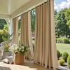 NICETOWN Weighted Outdoor Curtains for Patio Waterproof W52xL84 in 2 Panels(Biscotti Beige)