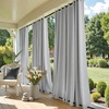 NICETOWN Weighted Outdoor Curtains for Patio Waterproof W52xL84 in 2 Panels(Greyish White)