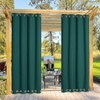 NICETOWN Weighted Outdoor Curtains for Patio Waterproof W52xL84 in 2 Panels(Hunter Green)