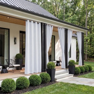 NICETOWN 100% Blackout Outdoor Curtains for Patio Waterproof 2 Panels(White)