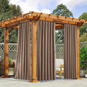 NICETOWN 2 Panels Outdoor Curtains for Patio Waterproof Windproof W52 x L84(Tan)