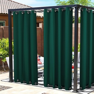NICETOWN Weighted Outdoor Curtains for Patio Waterproof W52xL84 in 2 Panels(Dark Green)