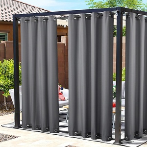 NICETOWN Weighted Outdoor Curtains for Patio Waterproof W52xL84 in 2 Panels(Dove Gray)