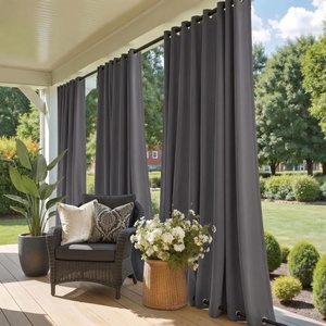 NICETOWN Weighted Outdoor Curtains for Patio Waterproof W52xL84 in 2 Panels(Grey)