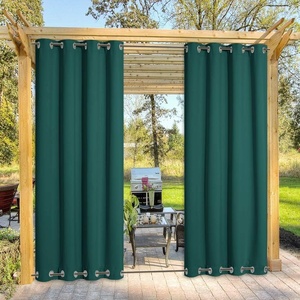 NICETOWN Weighted Outdoor Curtains for Patio Waterproof W52xL84 in 2 Panels(Hunter Green)
