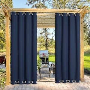 NICETOWN Weighted Outdoor Curtains for Patio Waterproof W52xL84 in 2 Panels(Navy Blue)